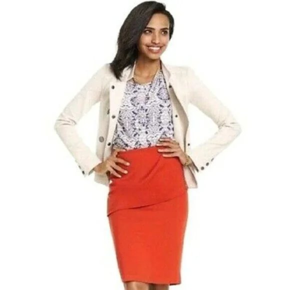 CAbi Dresses & Skirts - CAbi #3099 Overlay Pencil Skirt In Tumeric Orange Sz 6